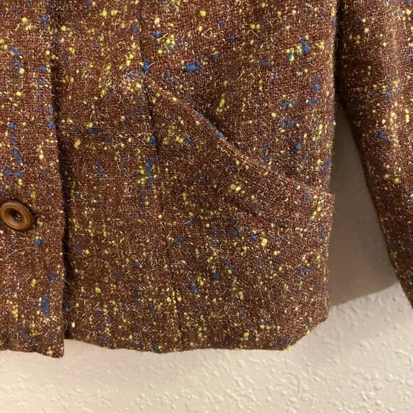Vintage 50s Tweed Flecked Blazer Jacket | Size XS-M Petite - Picture 5 of 10